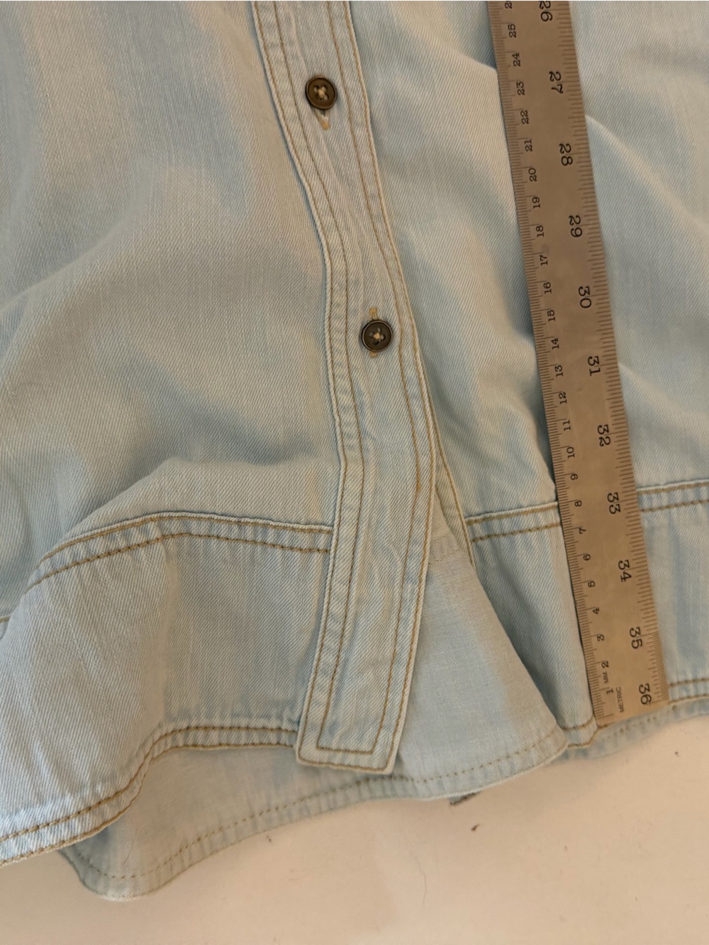 Anthropologie Pilcro Light Wash Cotton Pintuck Basque-Waist Denim Maxi Skirt XL - Picture 16 of 16